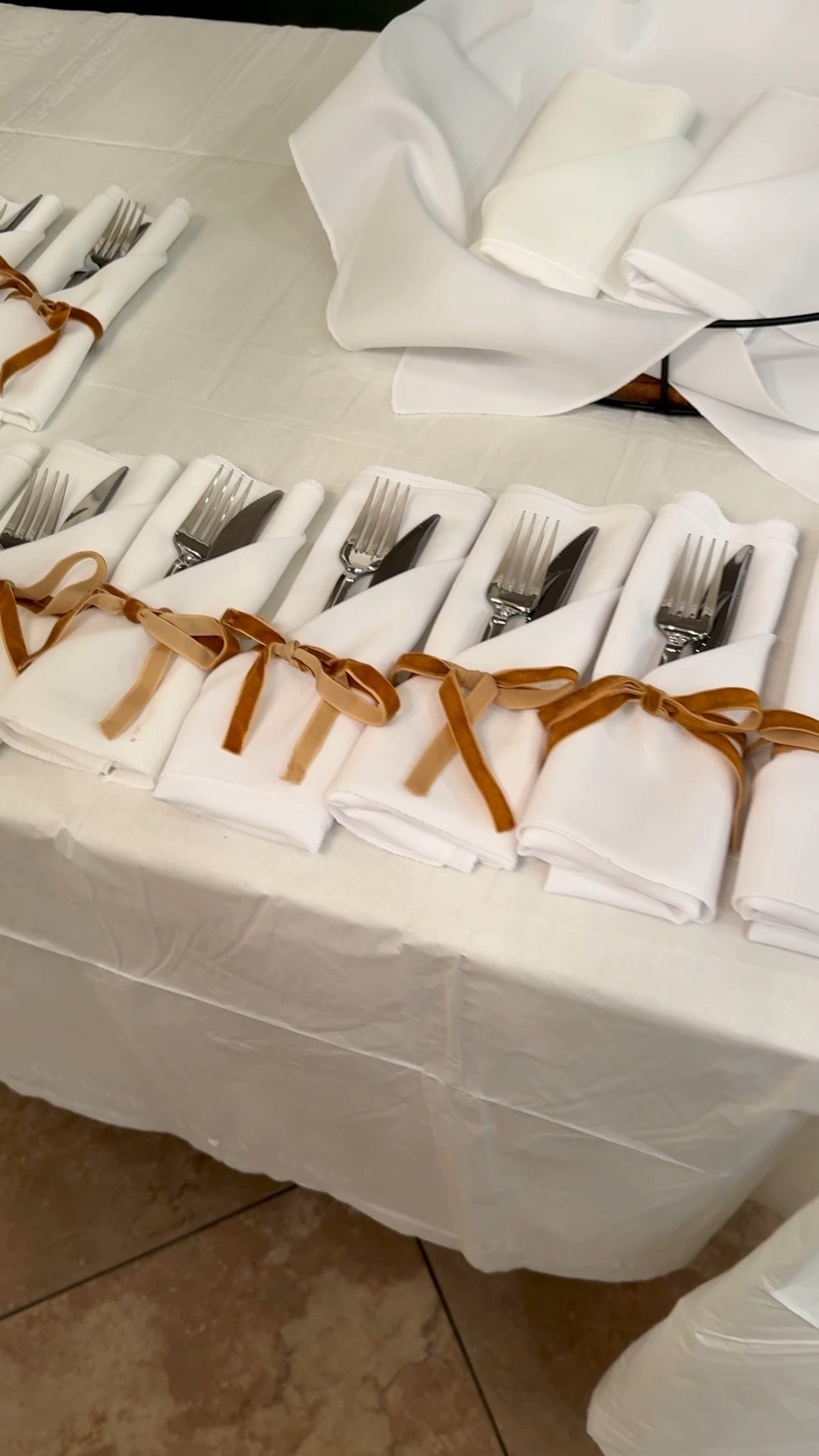 Thanksgiving Day prep with my little helper. Thankfully she is much better at napkin folding than I am so she folded and I assembled with the velvet ribbon. Thought I would share for anyone still in the midst of prep. 

#LTKHoliday #LTKHome