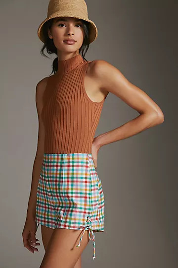 Maeve Gingham Micro Mini Shorts | Anthropologie (US)