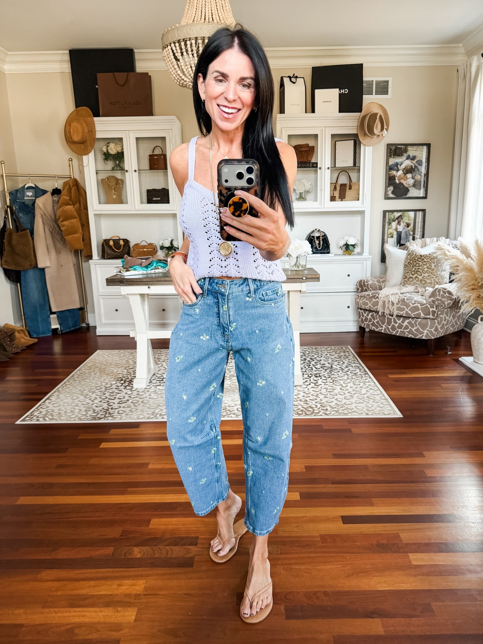 This sweater cami is so cute
Small 0 jeans 

#LTKSeasonal #LTKootd #LTKOver40