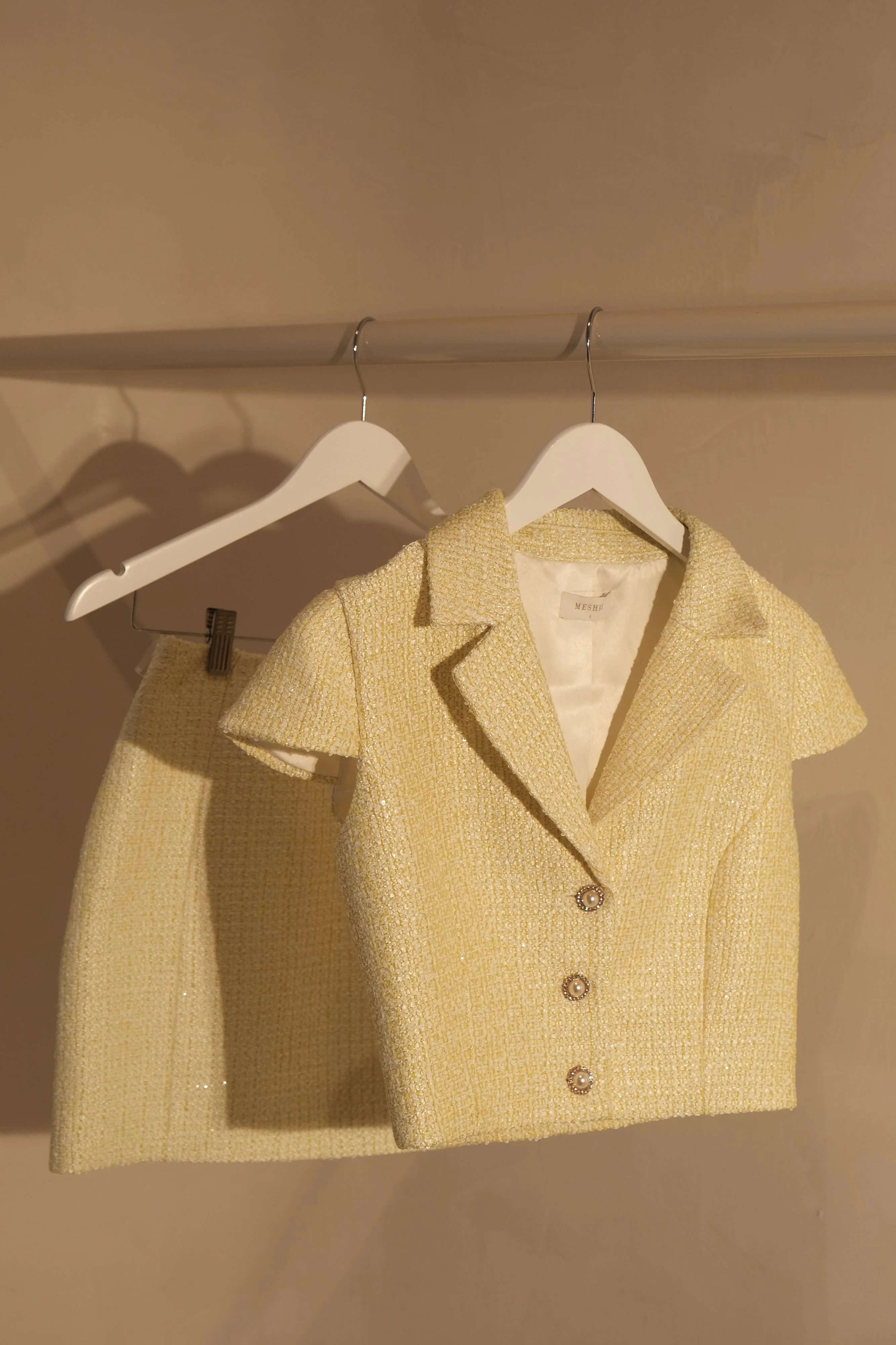 Mercer Tweed Top - Lemon | MESHKI US