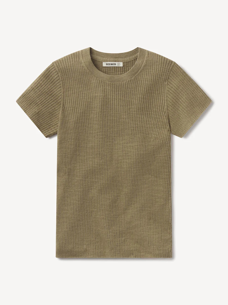 Coastal Linen Rib Tee | Buck Mason