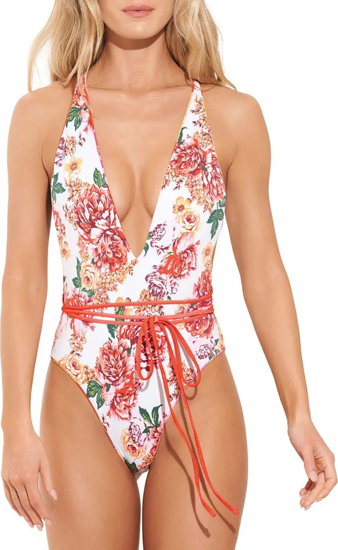 Maaji Kenya Camellia Orchid Reversible One-Piece Swimsuit | Nordstrom | Nordstrom