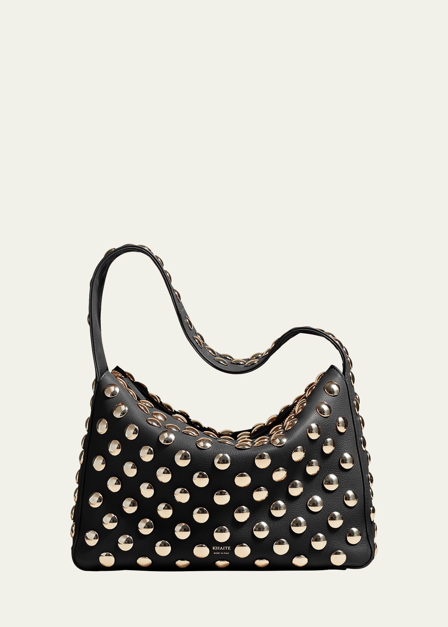 Khaite Elena Studded Leather Shoulder Bag | Bergdorf Goodman