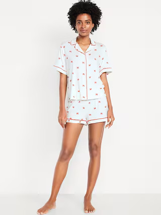 Sunday Sleep Knit Jersey Short Set | Old Navy (US)