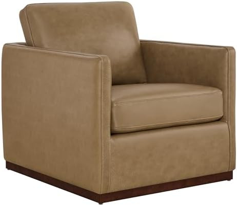 CHITA Genuine Leather Swivel Accent Chair, FSC Certified Mid Century Modern Arm Chair for Living ... | Amazon (US)