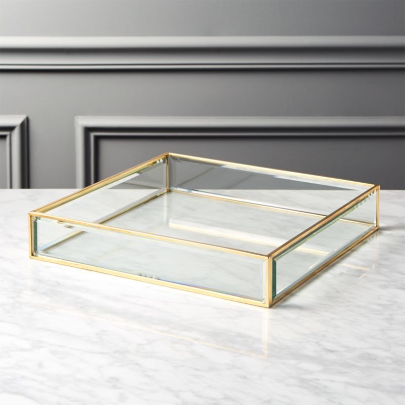 Small Brass and Glass Tray + Reviews | CB2 | CB2