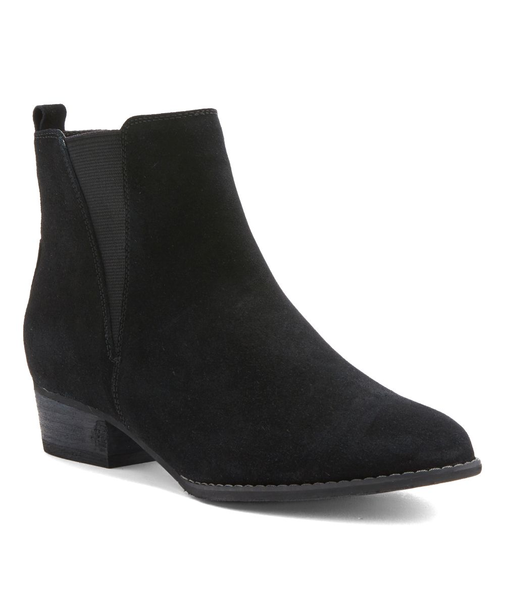 Blondo Women's Casual boots BLACK - Black Suede Loxx Pointed-Toe Ankle Boot - Women | Zulily