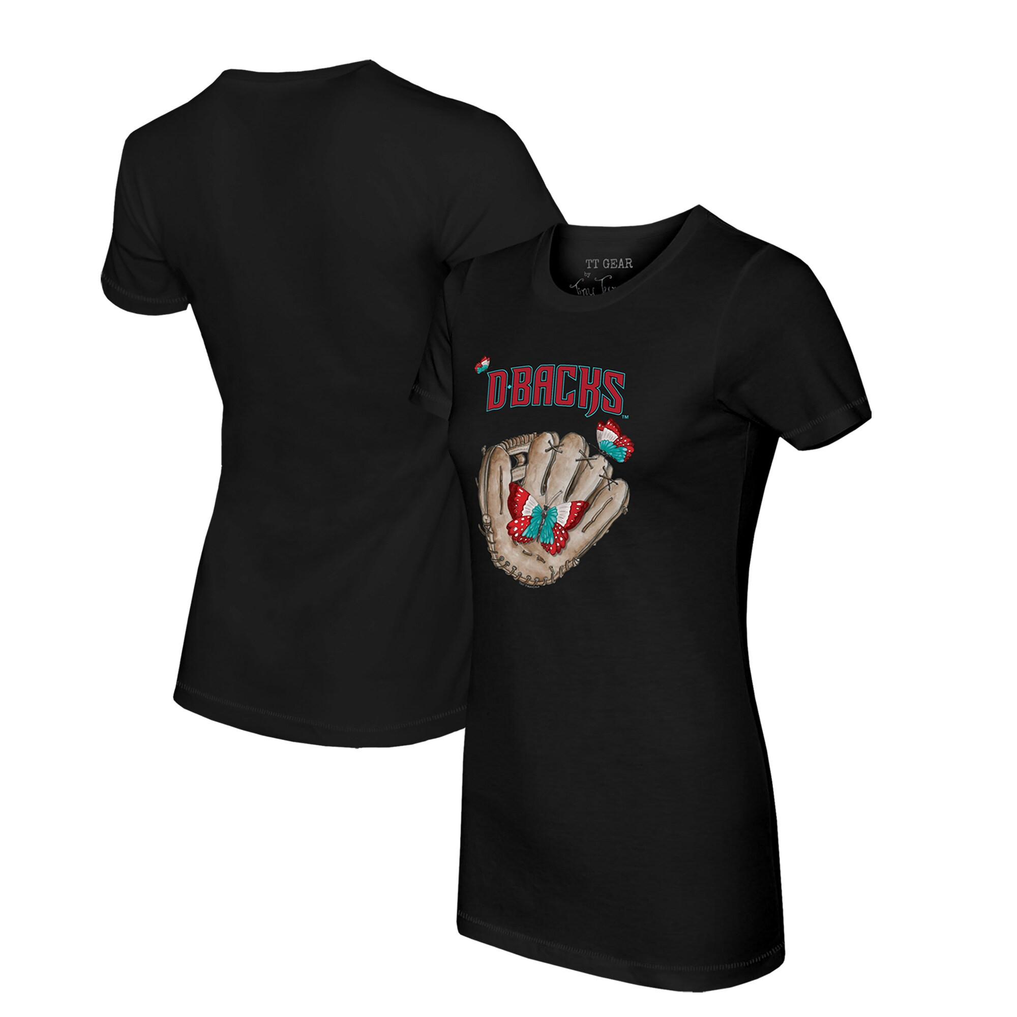 Arizona Diamondbacks Tiny Turnip Women's Butterfly Glove T-Shirt - Black | Fanatics