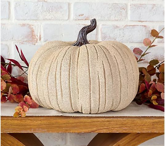 Home Reflections In/Outdoor 10" Decorative White Pumpkin - QVC.com | QVC