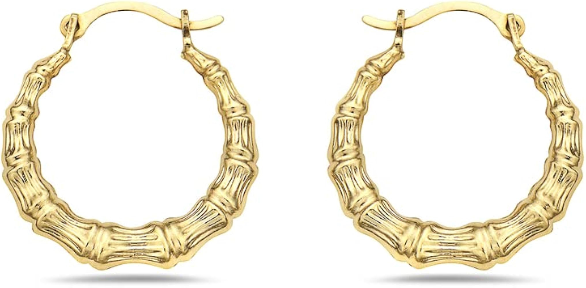 14K Solid Gold French Lock Hoop Earrings - Jewelry for Women And Girls - Small Hoop Earrings | Amazon (US)
