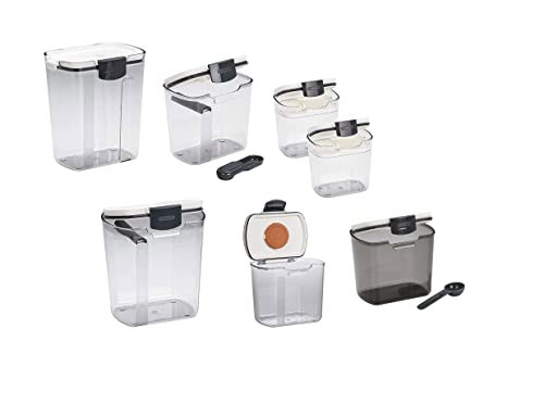 Progressive ProKeeper Baker's Airtight Kitchen Storage Canister Container Set for Flour, Sugar & More, Keeps Ingredients Fresh, with Accessories (Multicolor, 7- Piece) | Amazon (US)