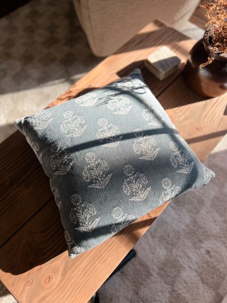 The prettiest blue throw pillow - it also comes in green. Loving these for a pop of spring! 

#LTKhome #LTKfindsunder50