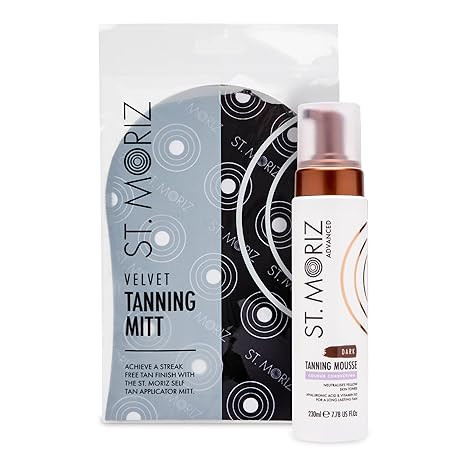 St Moriz Advanced Color Correcting Self Tanner Mousse in Dark with Tanning Mitt Bundle - Color Co... | Amazon (US)