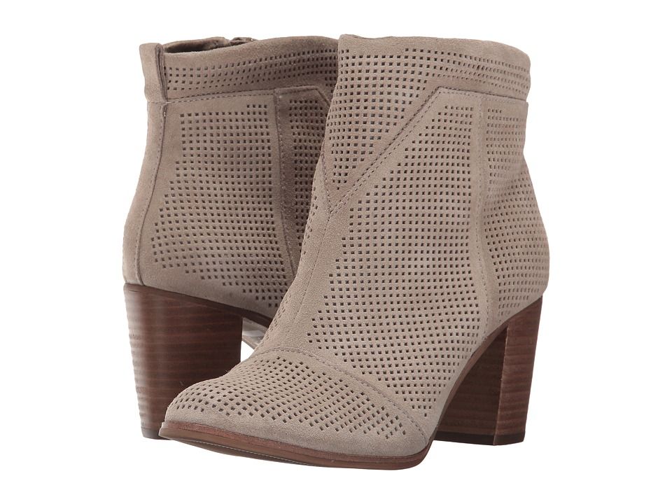TOMS - Lunata Bootie (Desert Taupe Suede Perforated) Women's Zip Boots | Zappos