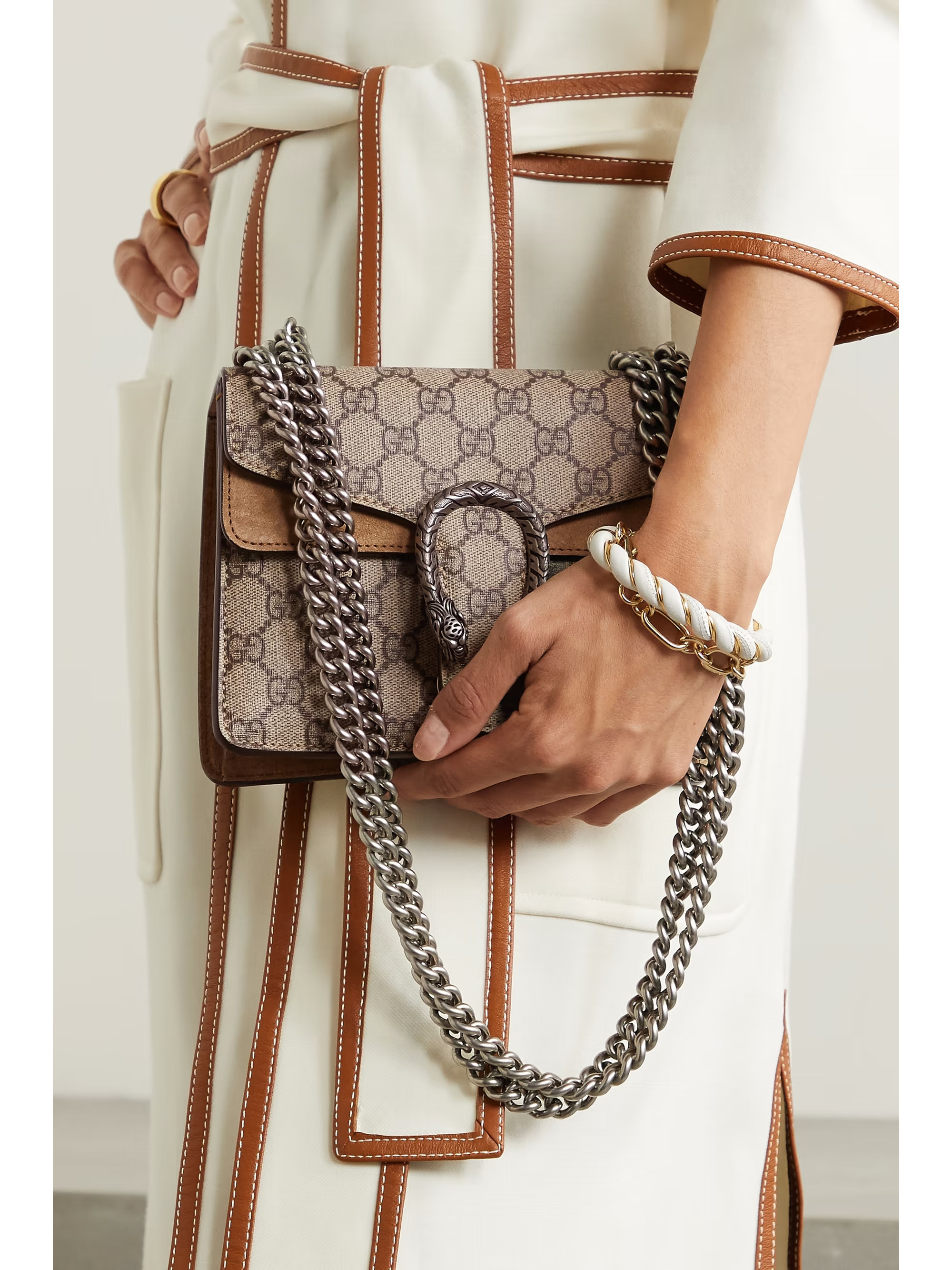 Dionysus mini printed coated-canvas and suede shoulder bag | NET-A-PORTER (US)