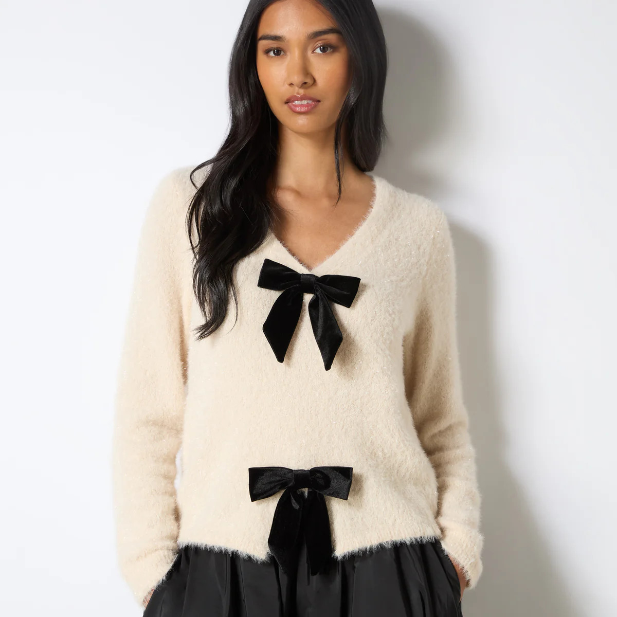 Neutral Bow Front Jumper | Ro&Zo