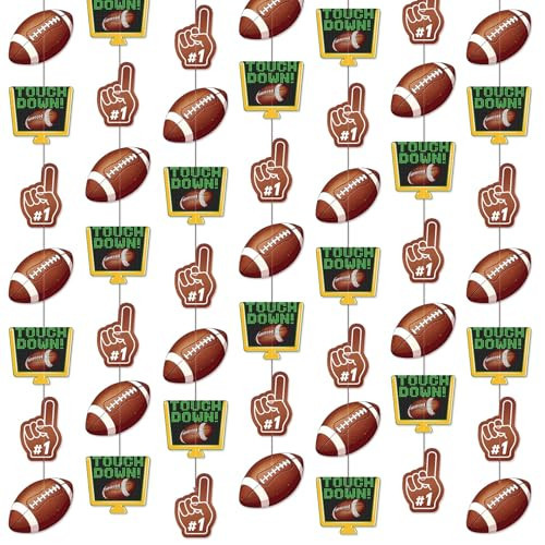 8 Pcs Football Party Decorations Football Themed Birthday Party Hanging Swirl Decorations Bowl Game Sport Themed Garland Banner Bowl Game Fans Home Classroom Locker Decor Favors | Amazon (US)
