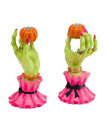 Set Of 2 Witch Hand Candle Holders | TJ Maxx