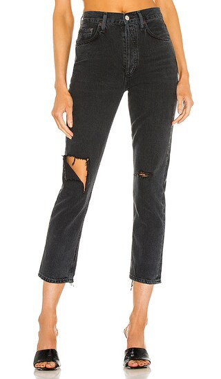 Riley High Rise Straight Crop in Contraband | Revolve Clothing (Global)