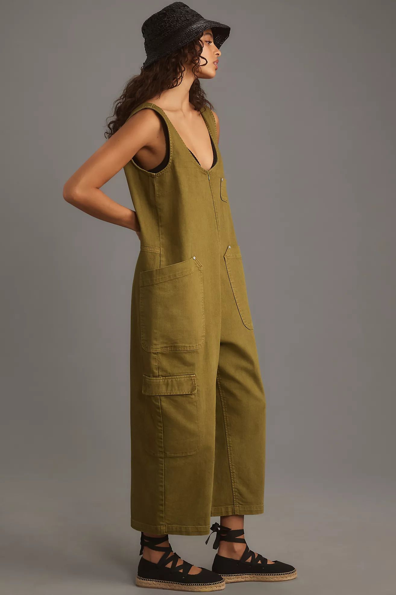 Pilcro Zip-Front Wide-Leg Overalls | Anthropologie (US)