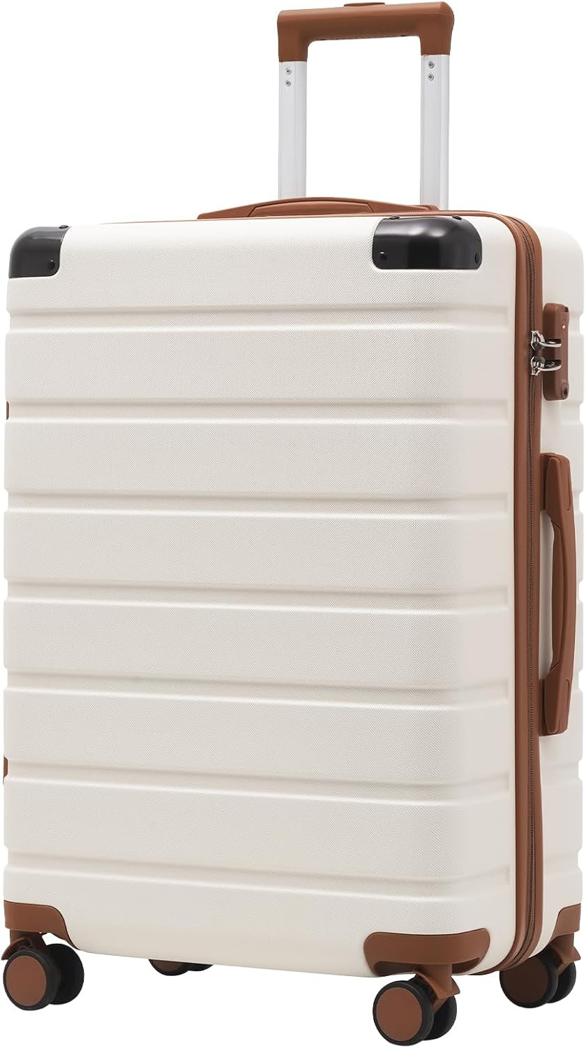 COOLIFE Suitcase, Luggage with TSA Lock and 4 Dual Spinner Wheels for Travel Camping Business (Wh... | Amazon (UK)