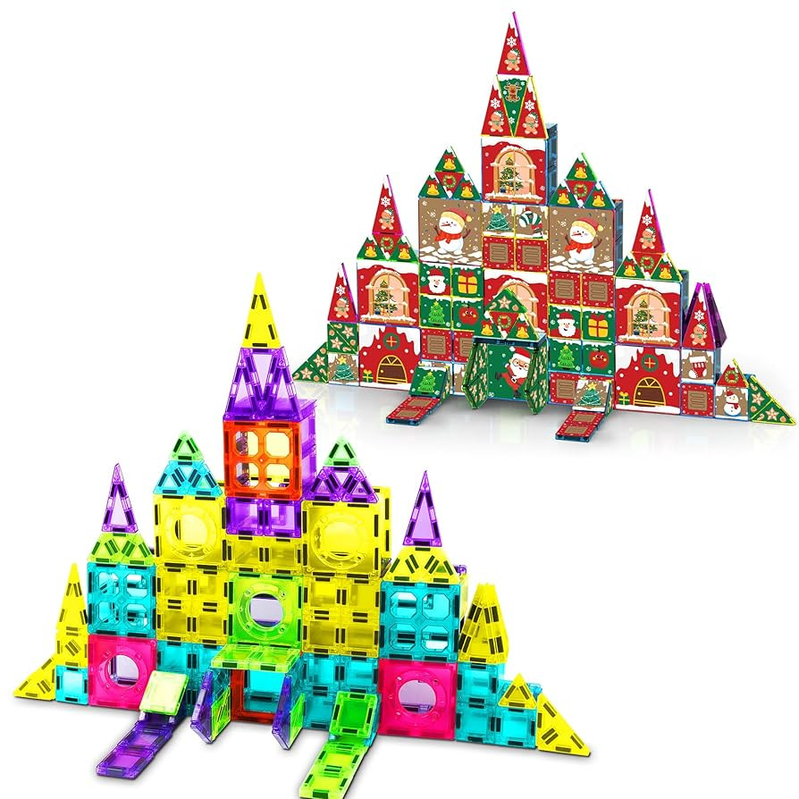 250 PCS Magnetic Tiles for Kids,Magnetic Blocks for Kids with Christmas Theme, Magnetic Building ... | Amazon (US)