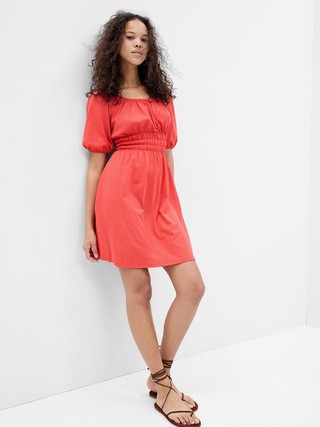 Puff Sleeve Smocked Mini Dress | Gap (US)