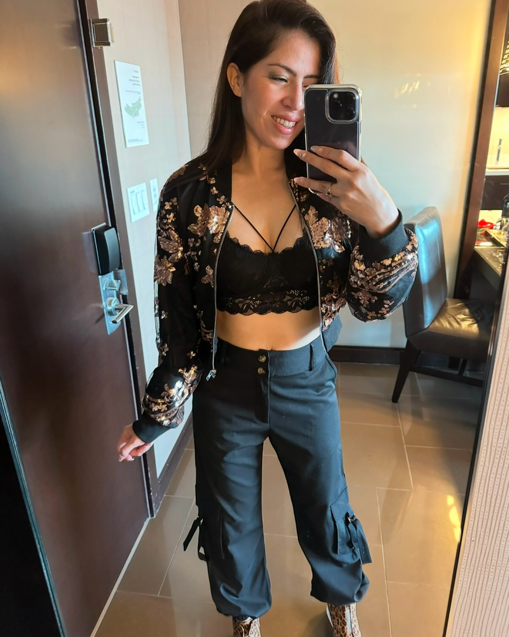 Love this sequin bomber jacket and black bralette! And so many ways it can be styled. Great option for the holiday season. 
I’m wearing a small in both. 



#LTKGiftGuide #LTKParties #LTKHoliday