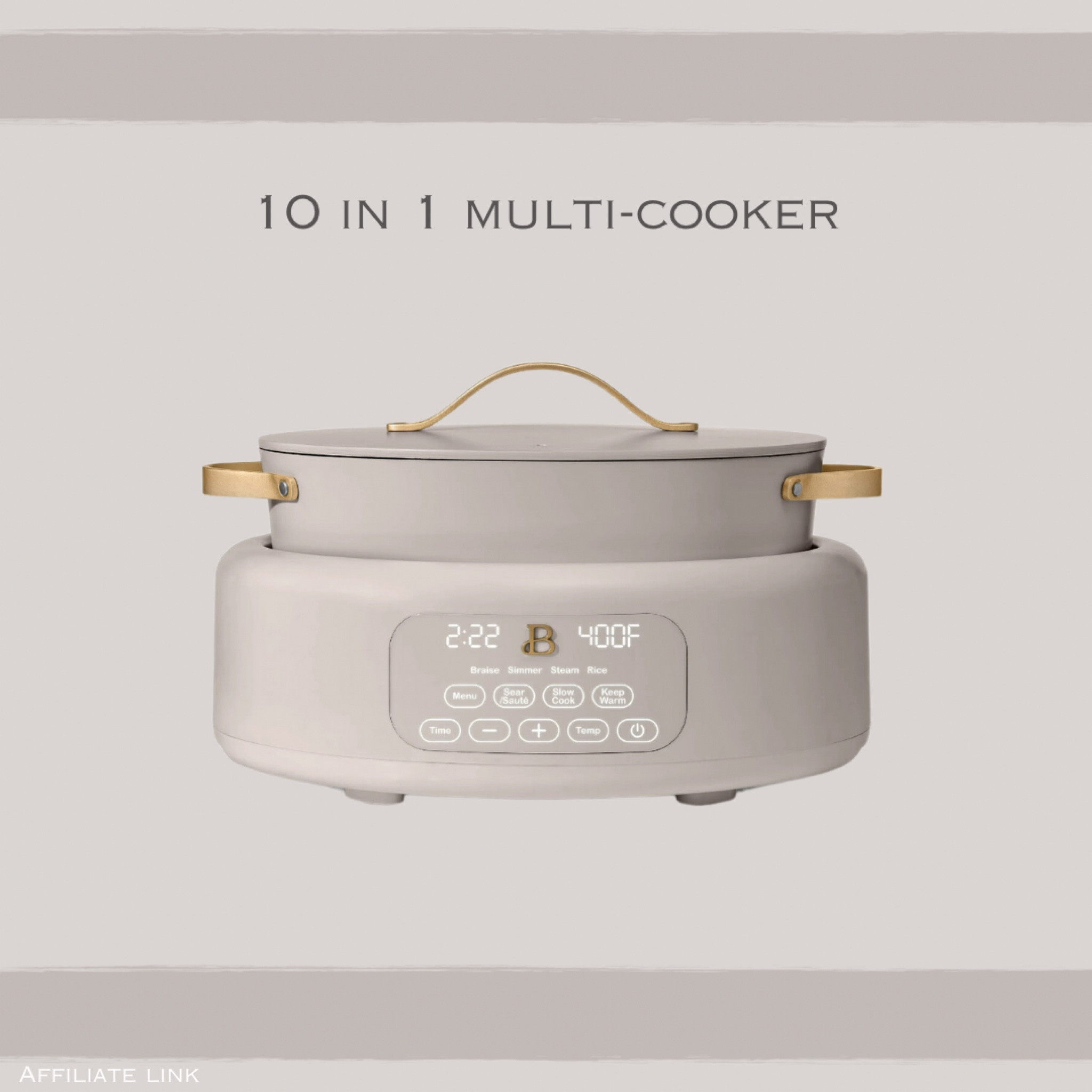 10 in 1 multi-cooker! 

Replaces 10 cooking go-tos: sauté pan, skillet, slow cooker, stock pot, braiser, steamer, dutch oven, rice cooker, serving dish, warming tray


Small Kitchen appliances, kitchen decor, home decor, Beautiful by Drew Barrymore 

#walmart #walmarthome

#LTKHome