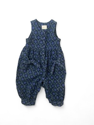 Laura Ashley Mother & Child Romper Corduroy Jumpsuit Blue Floral 100% Cotton 24M  | eBay | eBay US