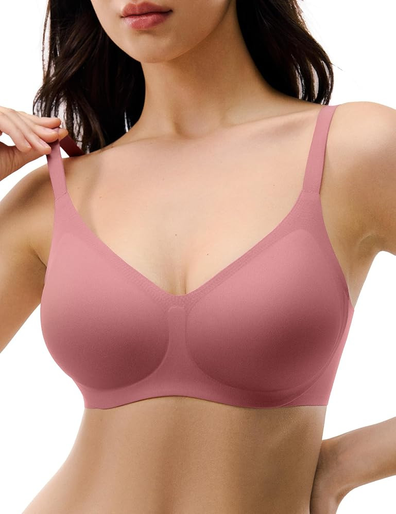 Women's Wireless Push Up Bra Seamless Comfortable Bras No Underwire Full Coverage Everyday Bralet... | Amazon (US)