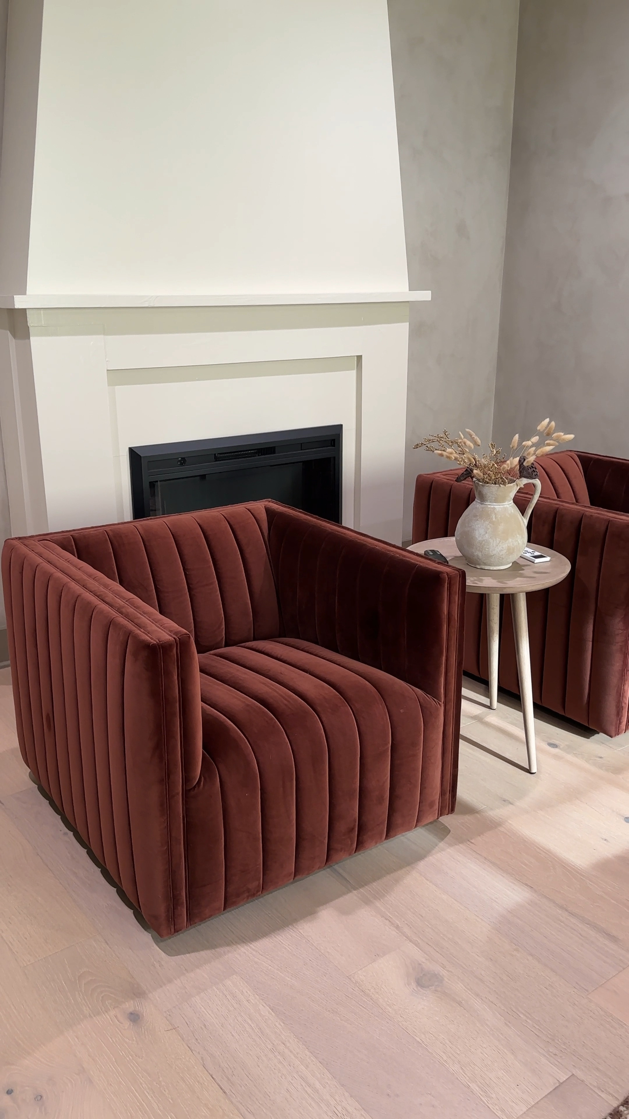 These are hands down our absolute favorite chairs in our house! We get so many compliments on them! They are the Brandt Upholstered Swivel Armchairs in the color Surrey Auburn 😍😍

#LTKHome