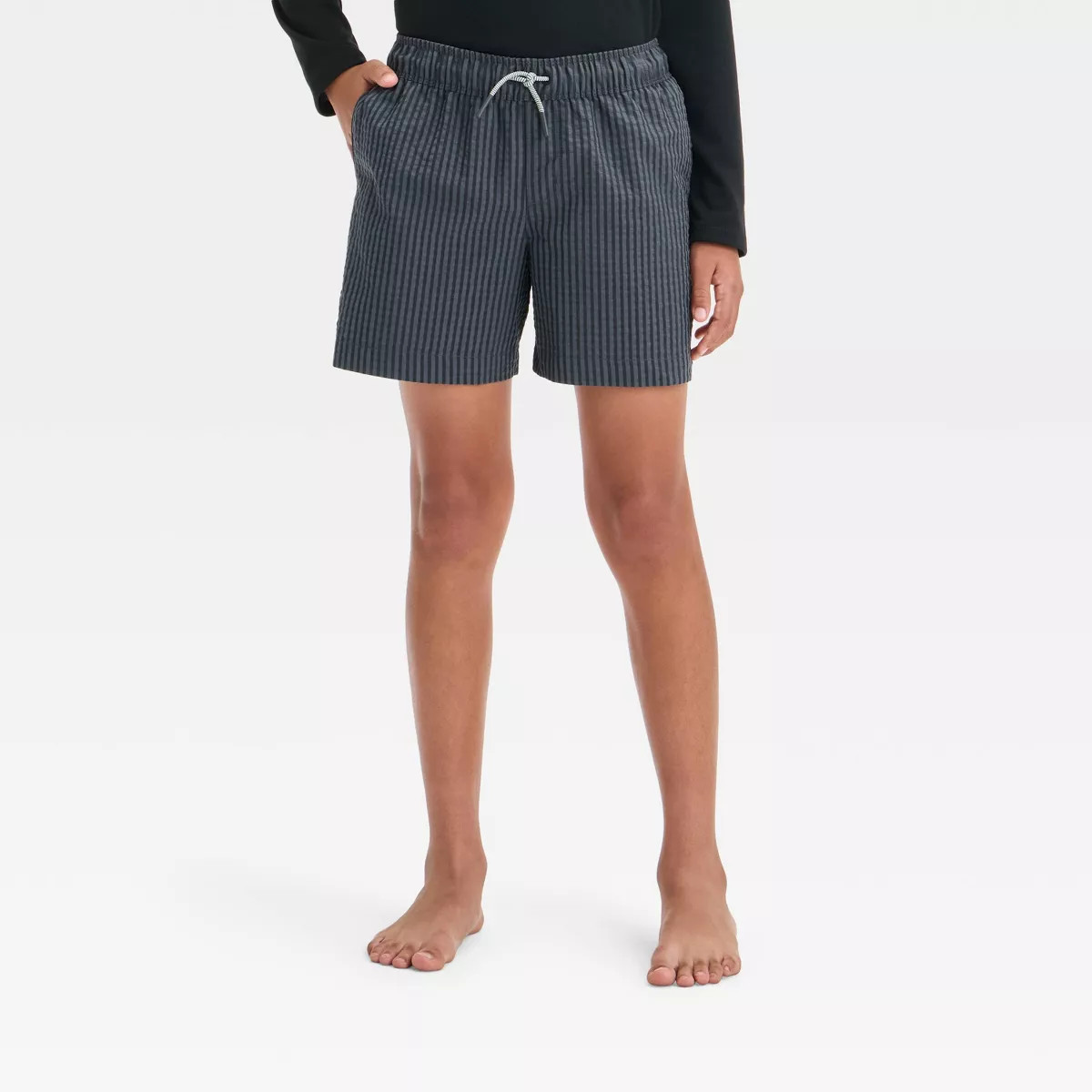 Boys' Striped Swim Shorts - art class™ Black L | Target
