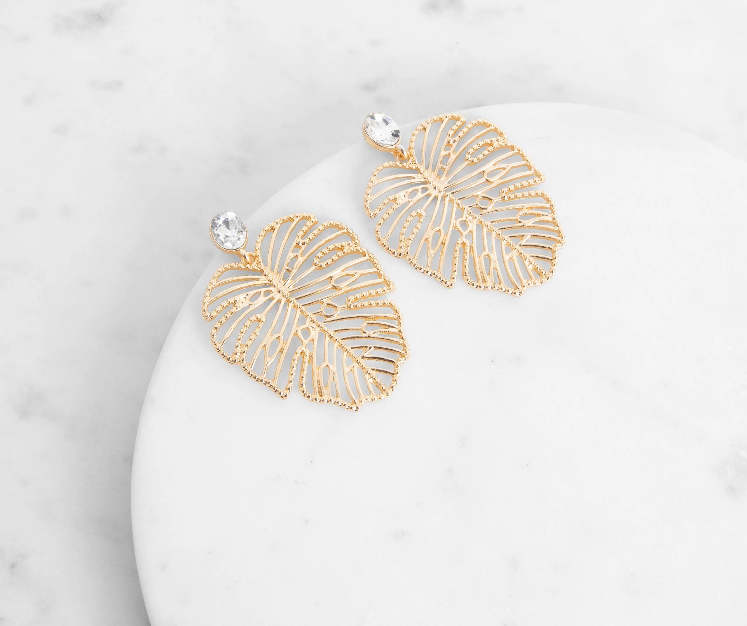 Tropic Vibes Gold Leaf Earrings | Windsor Stores