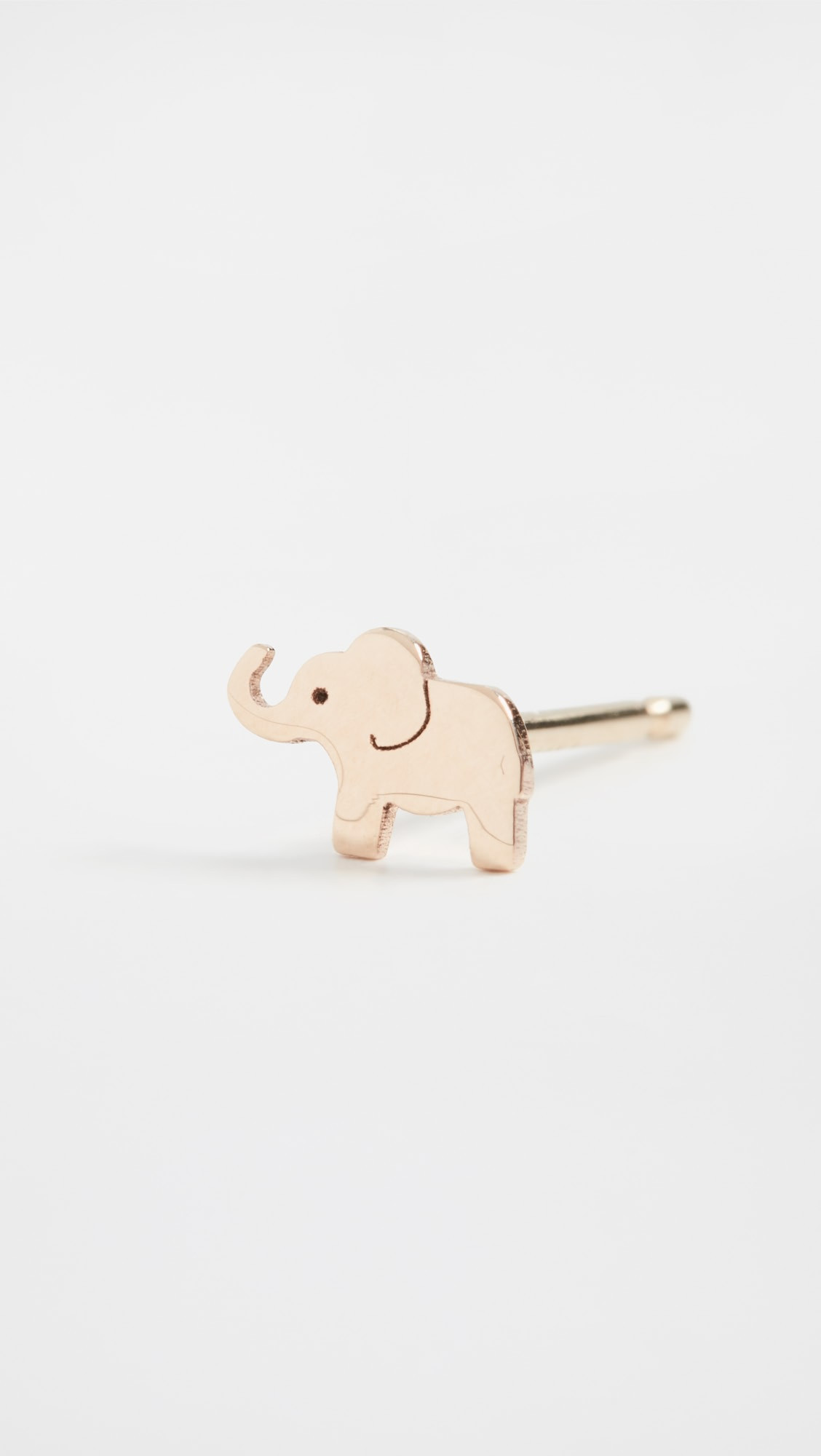 14k Gold Single Itty Bitty Elephant Stud | Shopbop