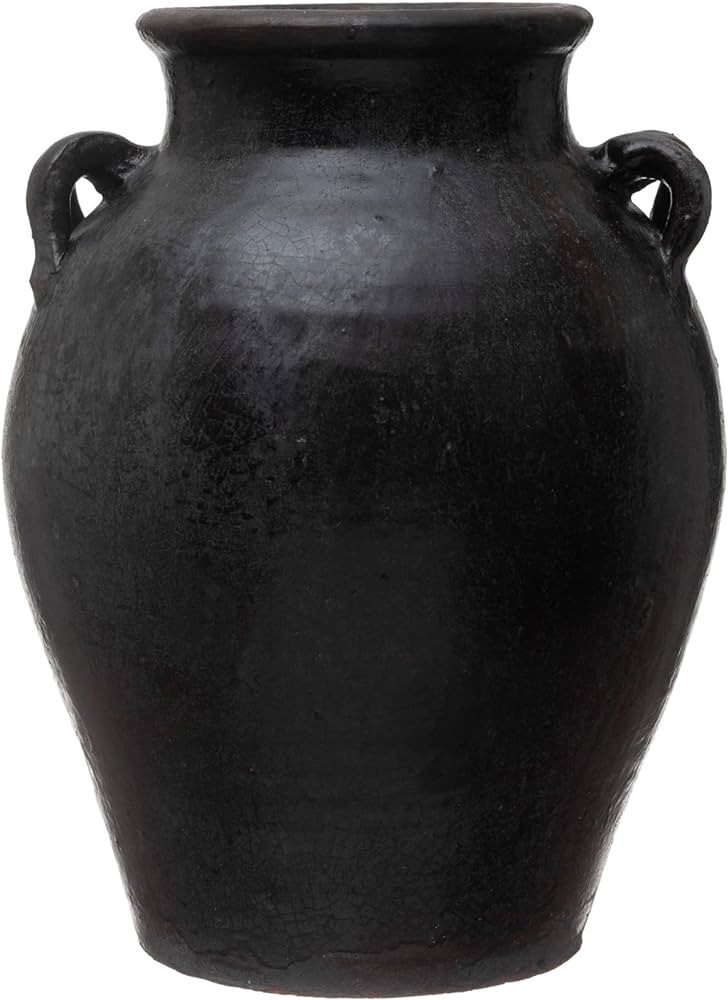 Creative Co-Op Found Decorative Clay Jar, Black, 12'' | Amazon (US)