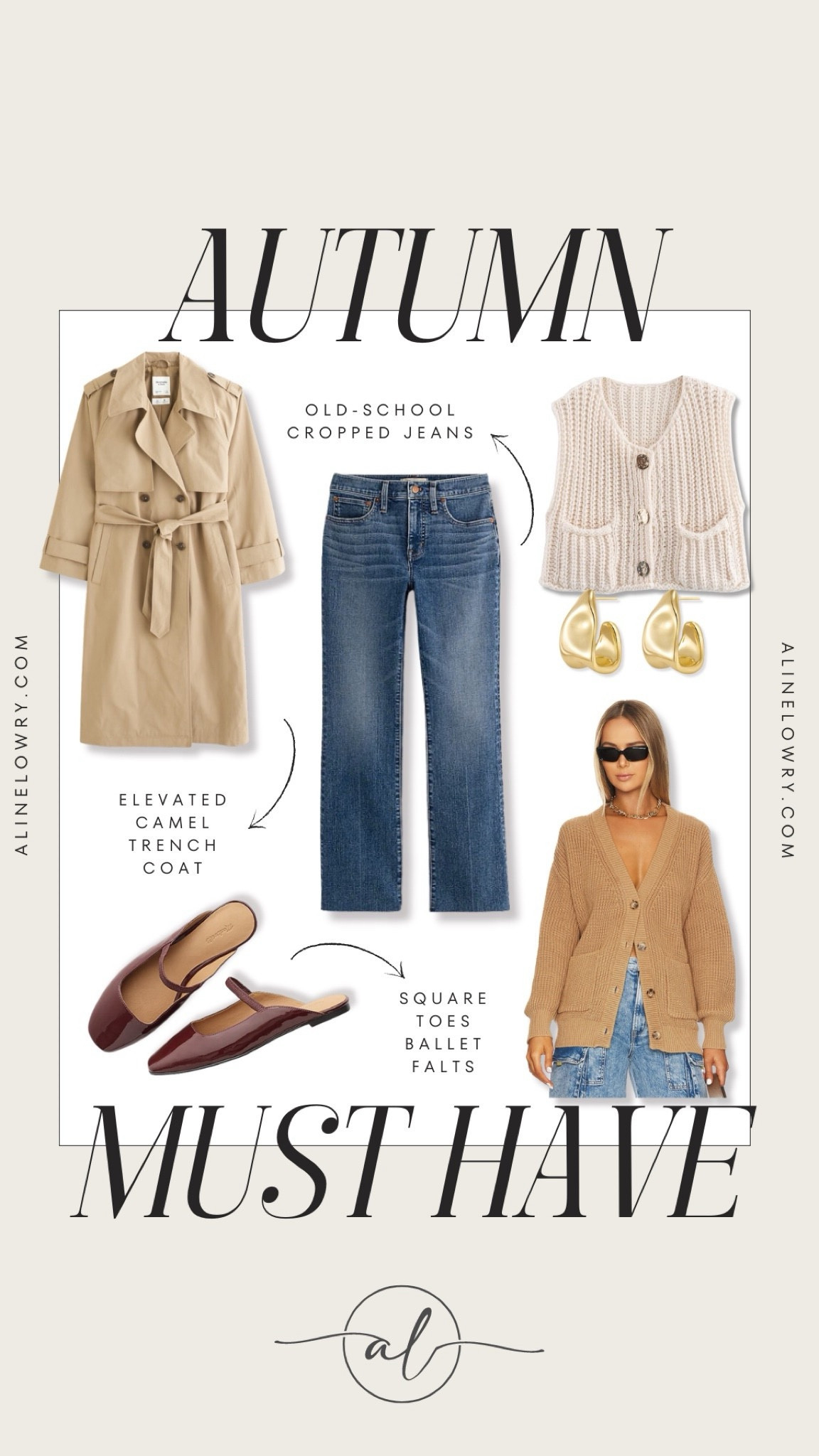 Autumn must haves! Old-school cropped jeans, this wash goes with anything. An Elevated camel trench coat for layering. And the square toe ballet flats in this deep red is everything! 

Fall must haves, Fall trends, Fall Basics. 



#LTKU #LTKStyleTip #LTKSeasonal