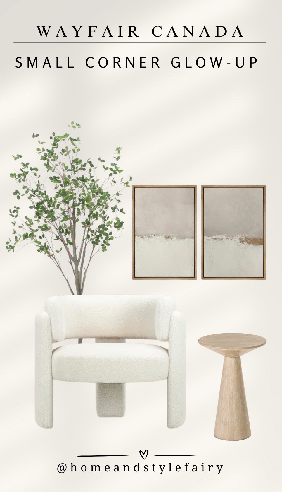 Small Corner Glow-up✨

My favourite must haves to create inviting space where you can unwind and recharge. 

Lounge chair, side table, wall art, barrel chair, faux tree, martini table 

#LTKHome #LTKSaleAlert #LTKStyleTip #homeinspo #neutralhome #neutraldecor

#LTKsale #LTKcanada #LTKfamily