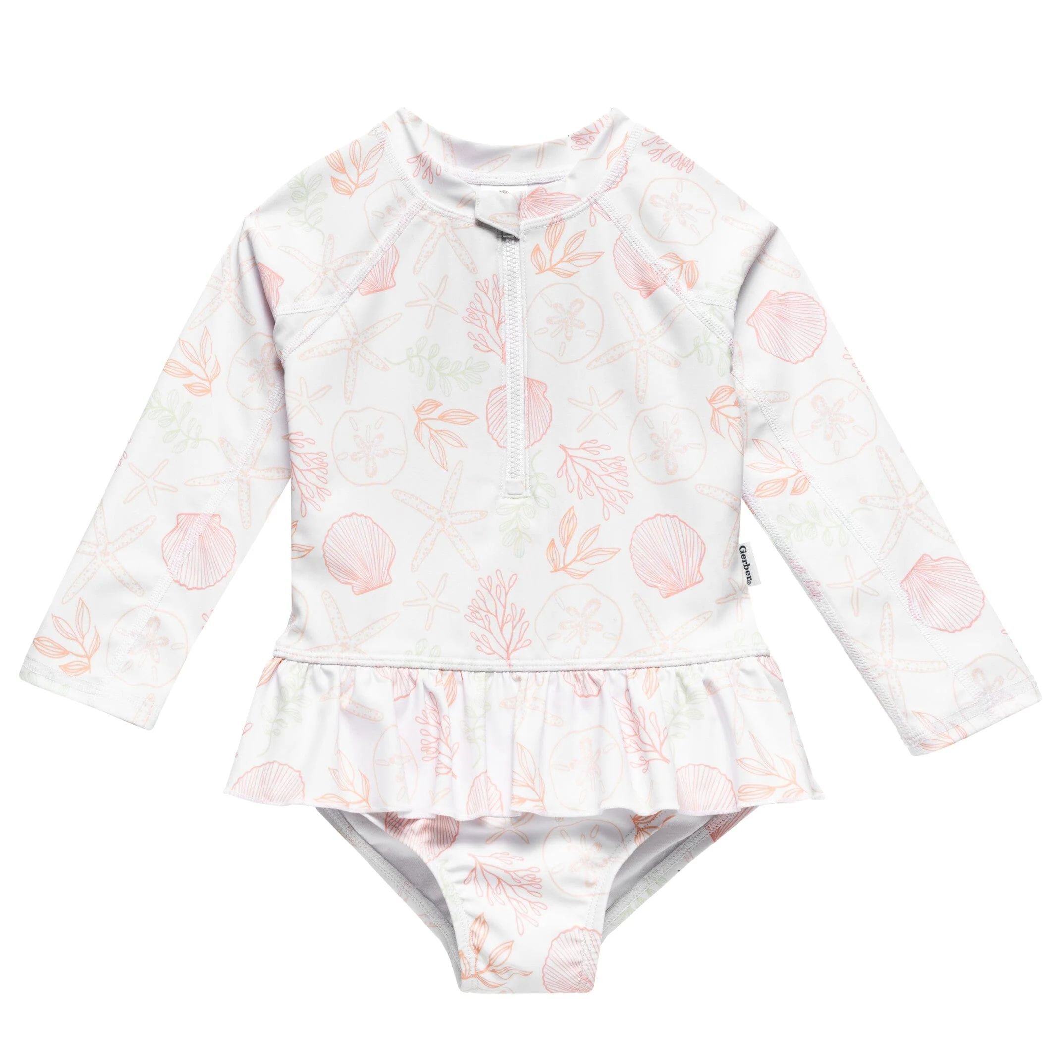 Toddler Girls UPF 50+ Seashells Rash Guard | Gerber Childrenswear