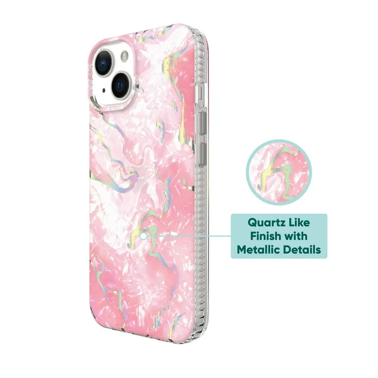 onn. Phone Case for iPhone 15 / iPhone 14 / iPhone 13 - Pink Pearlescent Swirl | Walmart (US)
