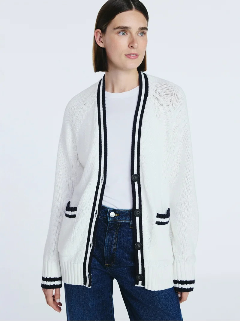 Free Assembly Women's and Women's Plus Cotton Grandpa Cardigan Sweater, Sizes XS-4X | Walmart (US)