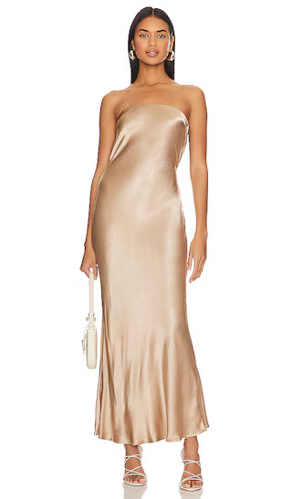 Moon Dance Strapless Dress in Golden | Revolve Clothing (Global)
