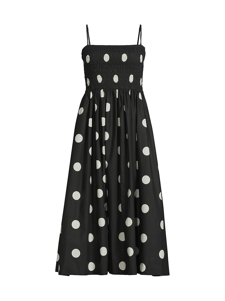 Women's Mael Polka Dot A-Line Midi-Dress - Black - Size Medium | Saks Fifth Avenue