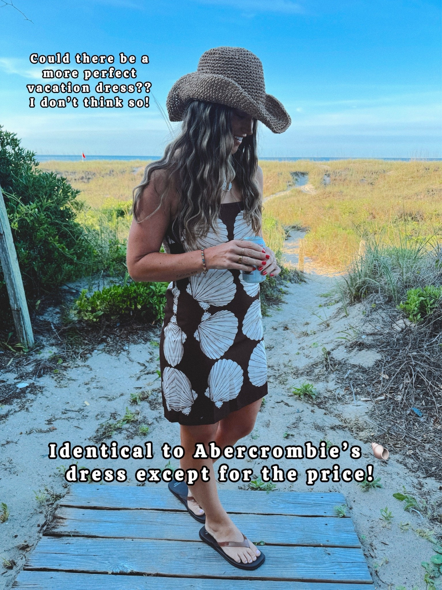 XS! 

Summer vacation outfit
Summer trip
Beach dress
Seashell
Coastal 
Vacay