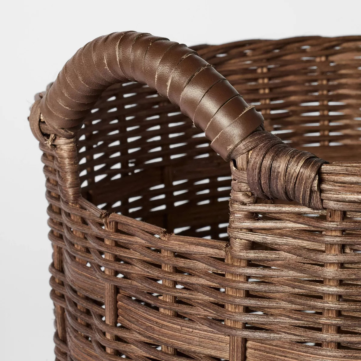 Medium Round Rattan Decorative Basket Dark Brown - Threshold™ designed with Studio McGee | Target