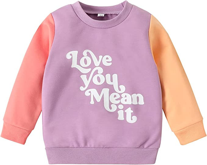 Murnouche Toddler Baby Boy Girl Letter Crewneck Sweatshirt Casual Long Sleeve Pullover Fall Winte... | Amazon (US)