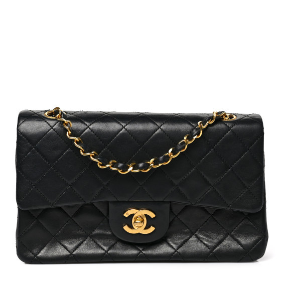 Lambskin Quilted Small Double Flap Black | FASHIONPHILE (US)
