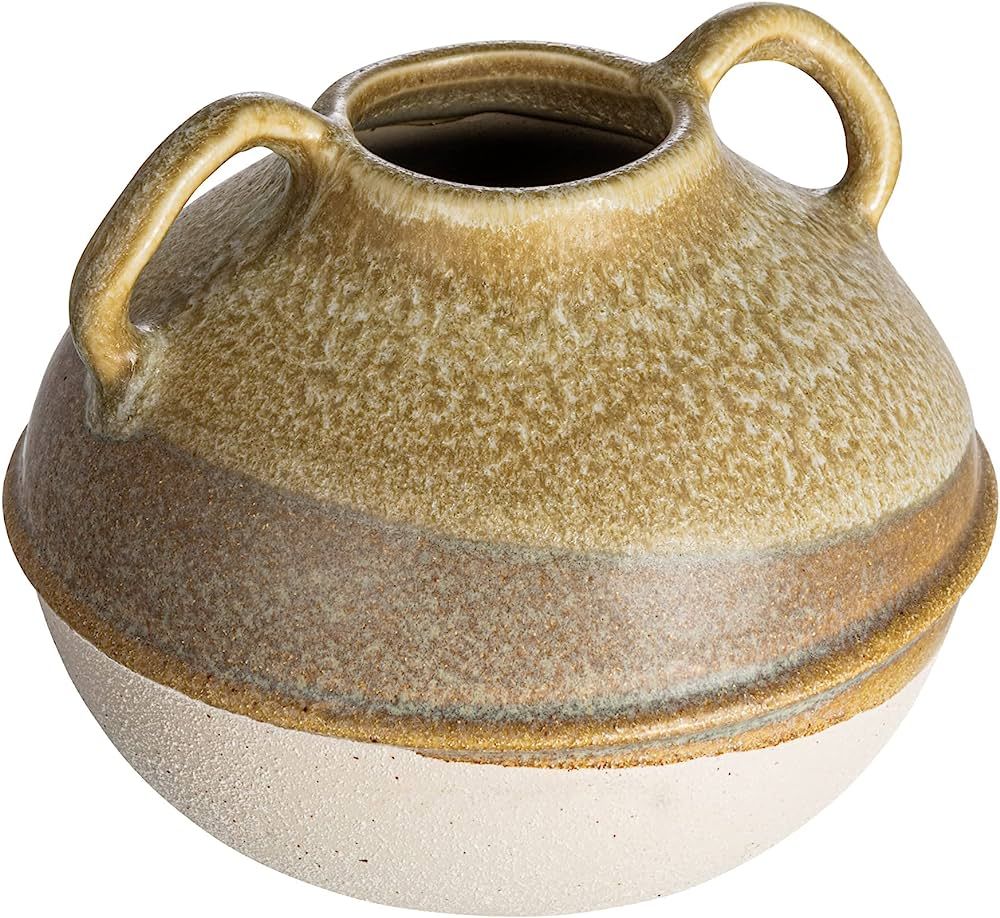 Bloomingville Stoneware Tri-Tone Handles, Tan Reactive Glaze Vase | Amazon (US)