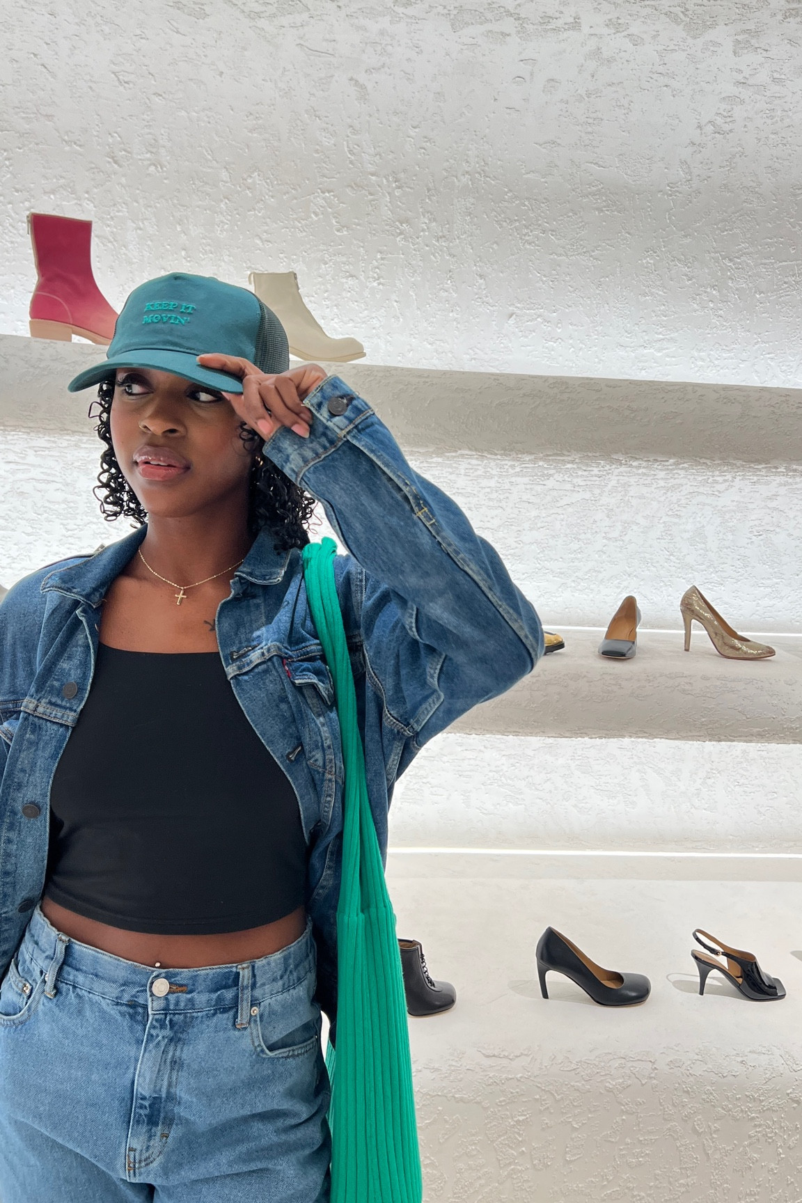 Streetwear style, denim style inspo, oversized denim jacket, green baseball cap, denim mom jeans

#LTKunder50 #LTKfit #LTKFind