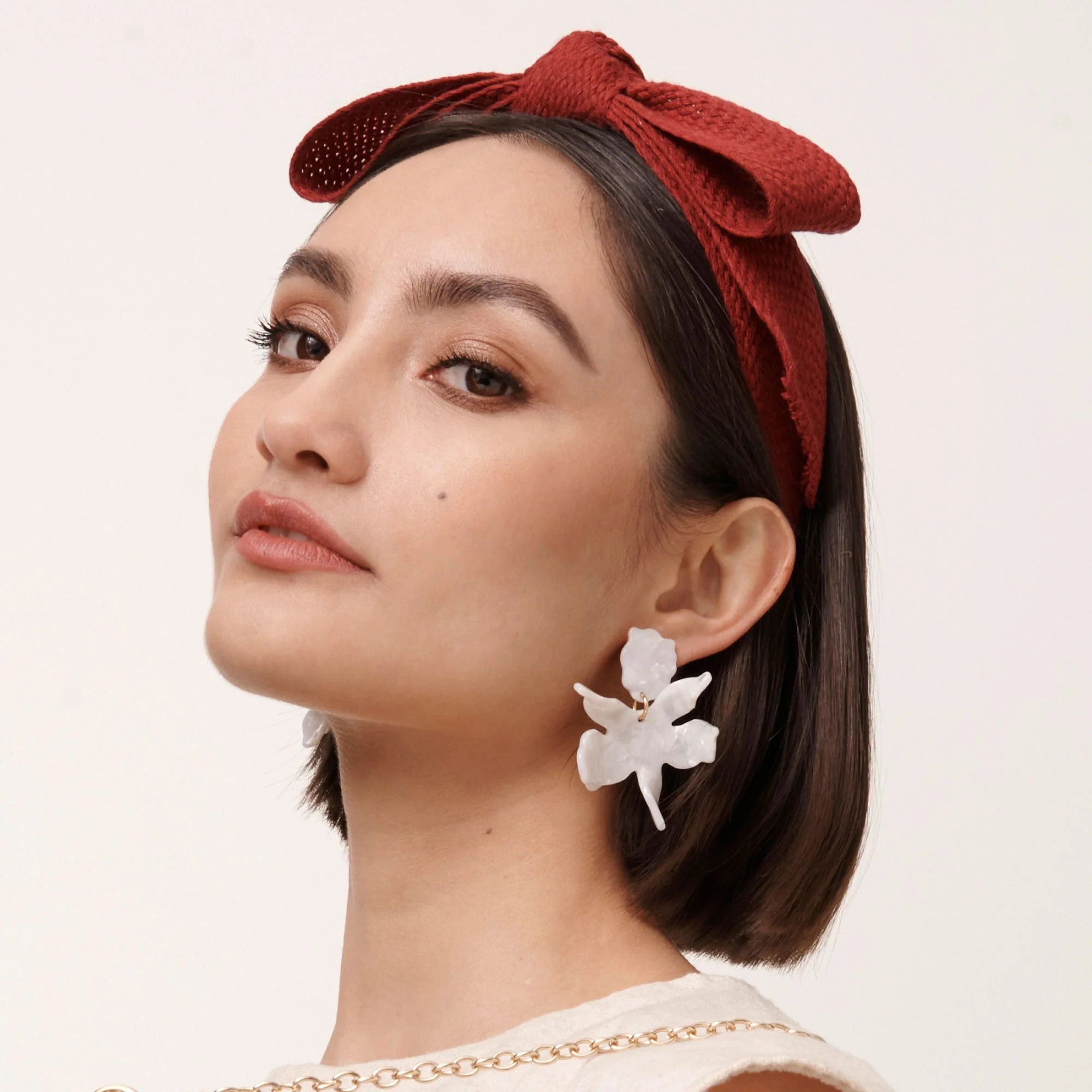 Lele Sadoughi Mother of Pearl Small Paper Lily Earrings | House of 29